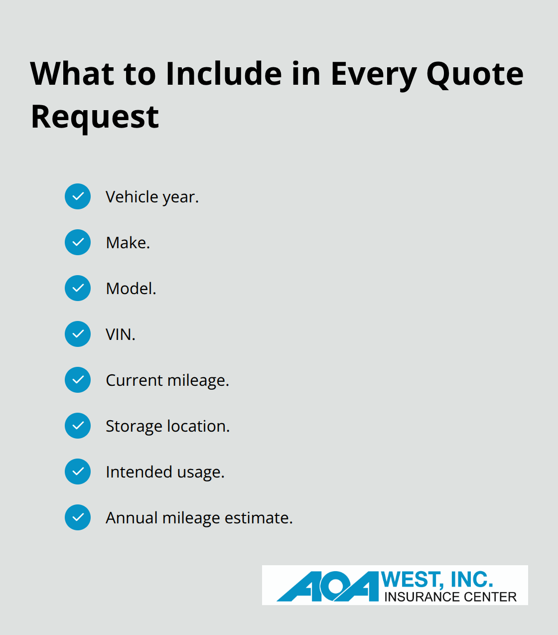 Checklist of vehicle details to provide when comparing antique car insurance quotes.